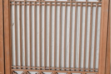 アンティーク建具　昭和初期　片面障子の繊細な組子入り書院戸4枚セット　(R-086104)