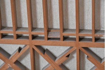 アンティーク建具　昭和初期　片面障子の繊細な組子入り書院戸4枚セット　(R-086104)