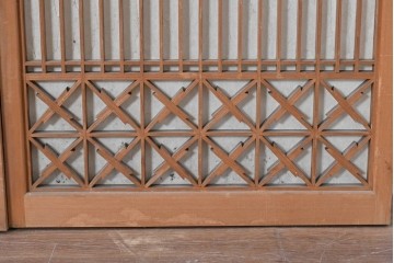 アンティーク建具　昭和初期　片面障子の繊細な組子入り書院戸4枚セット　(R-086104)