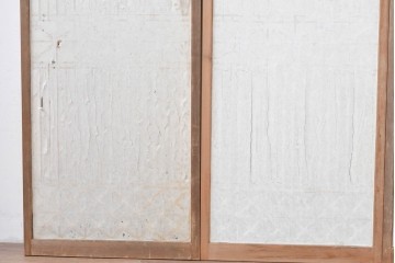 アンティーク建具　昭和初期　片面障子の繊細な組子入り書院戸4枚セット　(R-086104)