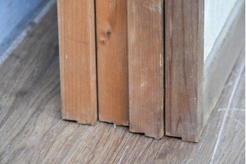 アンティーク建具　昭和初期　片面障子の繊細な組子入り書院戸4枚セット　(R-086104)