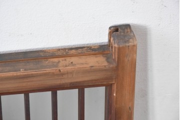 アンティーク建具　昭和初期　片面ガラス　組子に月と船モチーフが映える書院窓1枚　(R-086105)