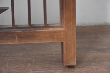 アンティーク建具　昭和初期　片面ガラス　組子に月と船モチーフが映える書院窓1枚　(R-086105)