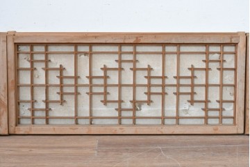 アンティーク建具　昭和初期から中期　幾何学的な桟の意匠が目を引く障子戸窓4枚セット　(R-086108)