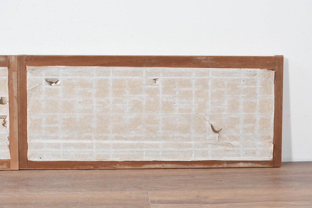 アンティーク建具　昭和初期から中期　幾何学的な桟の意匠が目を引く障子戸窓4枚セット　(R-086108)