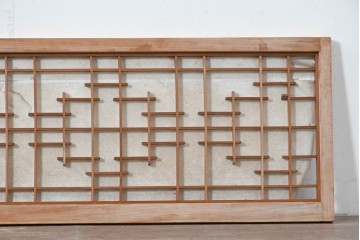 アンティーク建具　昭和初期から中期　幾何学的な桟の意匠が目を引く障子戸窓2枚セット　(R-086109)