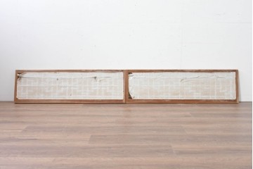 アンティーク建具　昭和初期から中期　幾何学的な桟の意匠が目を引く障子戸窓2枚セット　(R-086109)