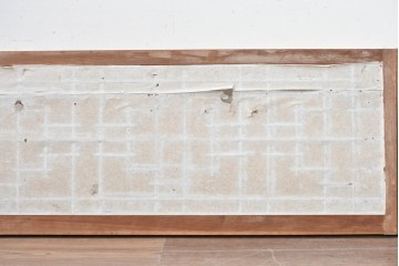 アンティーク建具　昭和初期から中期　幾何学的な桟の意匠が目を引く障子戸窓2枚セット　(R-086109)