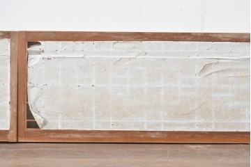 アンティーク建具　昭和初期から中期　幾何学的な桟の意匠が目を引く障子戸窓2枚セット　(R-086109)