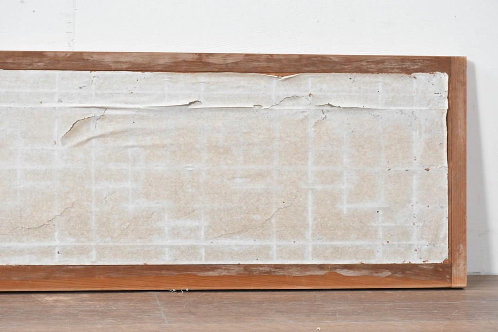 アンティーク建具　昭和初期から中期　幾何学的な桟の意匠が目を引く障子戸窓2枚セット　(R-086109)