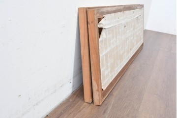 アンティーク建具　昭和初期から中期　幾何学的な桟の意匠が目を引く障子戸窓2枚セット　(R-086109)