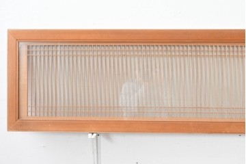 ヴィンテージ建具　昭和中期から後期　両面ガラス　繊細な格子が上品な筬欄間3枚セット　(R-086110)
