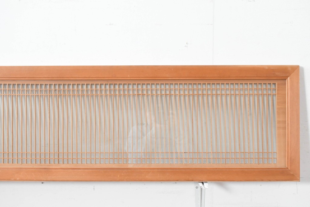 ヴィンテージ建具　昭和中期から後期　両面ガラス　繊細な格子が上品な筬欄間3枚セット　(R-086110)