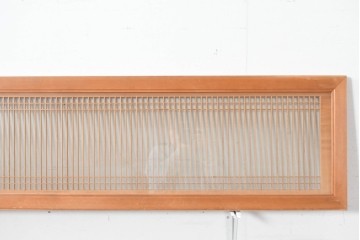 ヴィンテージ建具　昭和中期から後期　両面ガラス　繊細な格子が上品な筬欄間3枚セット　(R-086110)