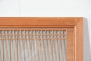 ヴィンテージ建具　昭和中期から後期　両面ガラス　繊細な格子が上品な筬欄間3枚セット　(R-086110)