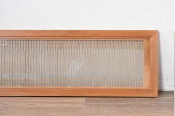 ヴィンテージ建具　昭和中期から後期　両面ガラス　繊細な格子が上品な筬欄間3枚セット　(R-086110)