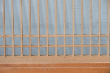 ヴィンテージ建具　昭和中期から後期　両面ガラス　繊細な格子が上品な筬欄間3枚セット　(R-086110)