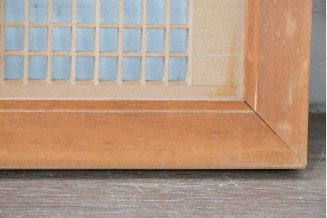 ヴィンテージ建具　昭和中期から後期　両面ガラス　繊細な格子が上品な筬欄間3枚セット　(R-086110)