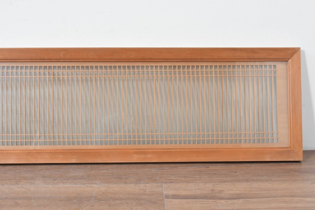 ヴィンテージ建具　昭和中期から後期　両面ガラス　繊細な格子が上品な筬欄間3枚セット　(R-086110)