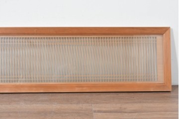 ヴィンテージ建具　昭和中期から後期　両面ガラス　繊細な格子が上品な筬欄間3枚セット　(R-086110)