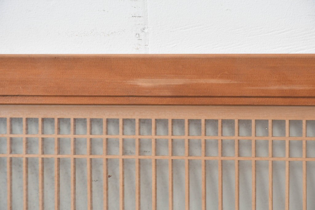 ヴィンテージ建具　昭和中期から後期　両面ガラス　繊細な格子が上品な筬欄間3枚セット　(R-086110)