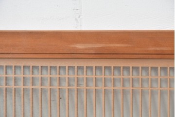 ヴィンテージ建具　昭和中期から後期　両面ガラス　繊細な格子が上品な筬欄間3枚セット　(R-086110)