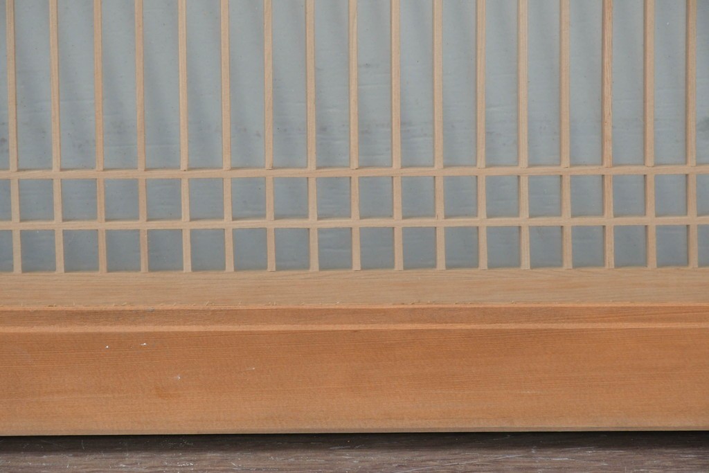 ヴィンテージ建具　昭和中期から後期　両面ガラス　繊細な格子が上品な筬欄間3枚セット　(R-086110)