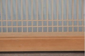 ヴィンテージ建具　昭和中期から後期　両面ガラス　繊細な格子が上品な筬欄間3枚セット　(R-086110)