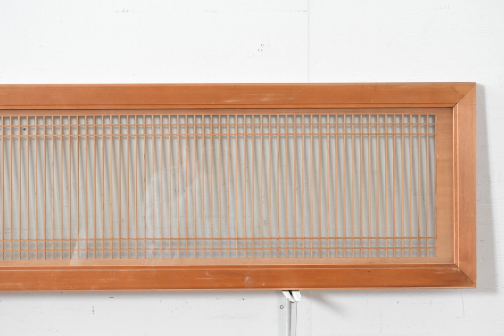 ヴィンテージ建具　昭和中期から後期　両面ガラス　繊細な格子が上品な筬欄間3枚セット　(R-086110)