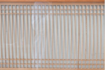 ヴィンテージ建具　昭和中期から後期　両面ガラス　繊細な格子が上品な筬欄間3枚セット　(R-086110)