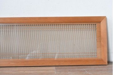 ヴィンテージ建具　昭和中期から後期　両面ガラス　繊細な格子が上品な筬欄間3枚セット　(R-086110)