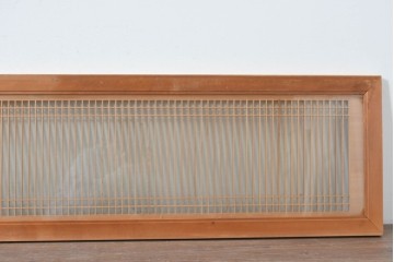 ヴィンテージ建具　昭和中期から後期　両面ガラス　繊細な格子が上品な筬欄間3枚セット　(R-086110)