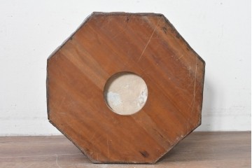 【簡易リペア限定品】　和製アンティーク　明治～大正　口縁黒柿・本体浮造り　表情豊かな木目が味わい深い八角木製火鉢　(R-086115)