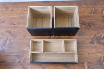 和製アンティーク　落ち着いた色合いですっきりとした印象の無精箱　(R-086119)