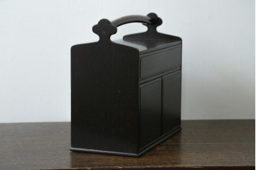 和製アンティーク　唐木　落ち着いた色合いですっきりとした印象の無精箱　(R-086119)