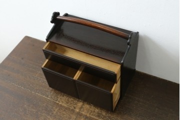 和製アンティーク　唐木　落ち着いた色合いですっきりとした印象の無精箱　(R-086119)