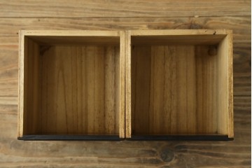 和製アンティーク　唐木　落ち着いた色合いですっきりとした印象の無精箱　(R-086119)