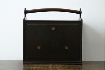 和製アンティーク　唐木　落ち着いた色合いですっきりとした印象の無精箱　(R-086119)