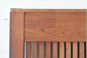 アンティーク建具　大正から昭和初期　総欅(ケヤキ)材　北陸産　重厚な金具と升目意匠の格子蔵戸1枚　(R-086120)