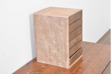 和製ヴィンテージ　ナラ材　古い木味が魅力の6杯小引き出し　(R-086126)