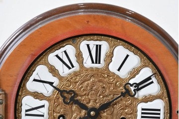 中古　銀座和光取り扱い　イタリア　ARTEM(アルテム)　Hermle(ヘルムレ)　ウエストミンスターチャイム(ゼンマイ式・8日巻き)の象嵌入り置き時計　定価約47万円相当　(R-086128)