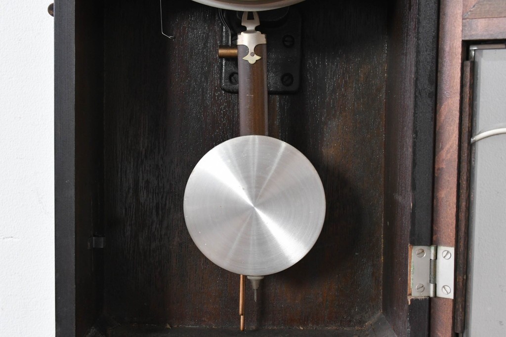 和製ヴィンテージ　昭和中期　Meiji(明治時計社)　レトロなガラス扉の振り子時計　(R-086129)