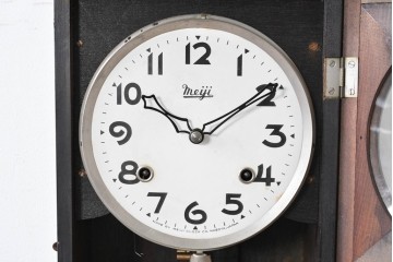 和製ヴィンテージ　昭和中期　Meiji(明治時計社)　レトロなガラス扉の振り子時計　(R-086129)