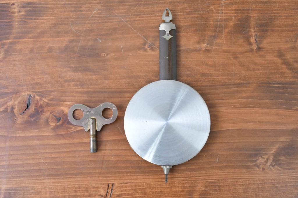 和製ヴィンテージ　昭和中期　Meiji(明治時計社)　レトロなガラス扉の振り子時計　(R-086129)