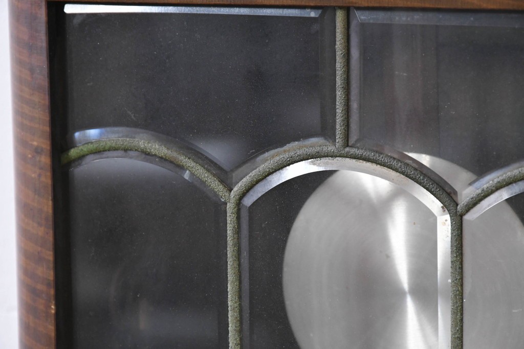 和製ヴィンテージ　昭和中期　Meiji(明治時計社)　レトロなガラス扉の振り子時計　(R-086129)