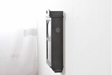 和製アンティーク　大正期　小栗時計製造所　IDEAL(アイデアル)　意匠ガラス扉が目を惹く掛け時計　(R-086131)