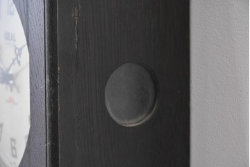 和製アンティーク　大正期　小栗時計製造所　IDEAL(アイデアル)　意匠ガラス扉が目を惹く掛け時計　(R-086131)
