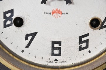 和製アンティーク　大正期　小栗時計製造所　IDEAL(アイデアル)　意匠ガラス扉が目を惹く掛け時計　(R-086131)