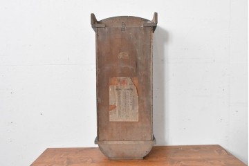 和製アンティーク　大正期　小栗時計製造所　IDEAL(アイデアル)　意匠ガラス扉が目を惹く掛け時計　(R-086131)