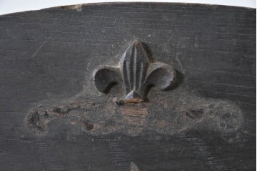 和製アンティーク　大正期　小栗時計製造所　IDEAL(アイデアル)　意匠ガラス扉が目を惹く掛け時計　(R-086131)